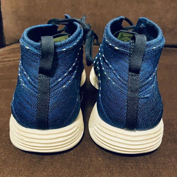 NIKE LUNAR FLYKNIT CHUKKA DARK OBSIDIAN-GAME ROYAL BLUE SZ 9.5 [554969-444] - Picture 4 of 12